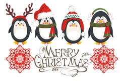 Weihnachtspinguinkarte vektor abbildung Weihnachtspinguinkarte vektor abbildung