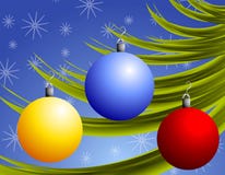 Weihnachtsverzierungen auf Zweig vektor abbildung Weihnachtsverzierungen auf Zweig vektor abbildung