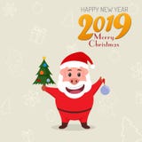 Weinig grappig varken in een kostuum van Santa Claus Chinees Nieuwjaar Jaar van het varken vector illustratie Weinig grappig varken in een kostuum van Santa Claus Chinees Nieuwjaar Jaar van het varken vector illustratie