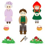 Weinig Rode het Berijden set van tekens van de Kap royalty-vrije illustratie Weinig Rode het Berijden set van tekens van de Kap royalty-vrije illustratie