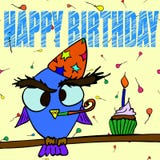 Weinig vogel met cackes en woorden Gelukkige Verjaardag De vectorbeeldverhaalillustratie kan voor babyt-shirt, drukontwerp, babys stock illustratie Weinig vogel met cackes en woorden Gelukkige Verjaardag De vectorbeeldverhaalillustratie kan voor babyt-shirt, drukontwerp, babys stock illustratie