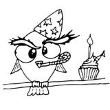 Weinig vogel met cackes en woorden Gelukkige Verjaardag De vectorbeeldverhaalillustratie kan voor babyt-shirt, drukontwerp, babys stock illustratie Weinig vogel met cackes en woorden Gelukkige Verjaardag De vectorbeeldverhaalillustratie kan voor babyt-shirt, drukontwerp, babys stock illustratie