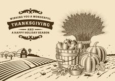 Weinlese-Danksagungs-Landschaft Brown stock abbildung Weinlese-Danksagungs-Landschaft Brown stock abbildung