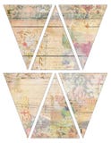 Weinleseartfahnenflaggen-Girlandenflaggen DIY bedruckbare mit collaged Weinlesetapeten- und -holzhintergrund stock abbildung Weinleseartfahnenflaggen-Girlandenflaggen DIY bedruckbare mit collaged Weinlesetapeten- und -holzhintergrund stock abbildung