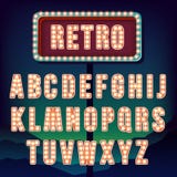 Weinlesebuchstaben Satz des Retro- Neonalphabetes vektor abbildung Weinlesebuchstaben Satz des Retro- Neonalphabetes vektor abbildung