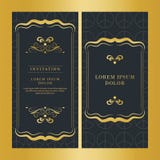 Weinlesehochzeitseinladungskartenvektordesign-Goldfarbe vektor abbildung Weinlesehochzeitseinladungskartenvektordesign-Goldfarbe vektor abbildung