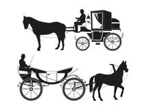 Weinlesewagen mit Pferden Vektorbilder des Retro- Märchentransportes vektor abbildung Weinlesewagen mit Pferden Vektorbilder des Retro- Märchentransportes vektor abbildung