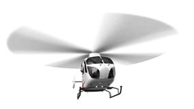 Weißer Zivilhubschrauber im Flug lokalisiert auf weißem Hintergrund stock abbildung Weißer Zivilhubschrauber im Flug lokalisiert auf weißem Hintergrund stock abbildung