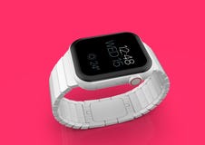 Weißes keramisches fiktives smartwatch Gerücht Apple-Uhr 4, Modell vektor abbildung Weißes keramisches fiktives smartwatch Gerücht Apple-Uhr 4, Modell vektor abbildung