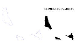 Wektor kontur Kropkująca mapa Comoros wyspy z imieniem ilustracja wektor Wektor kontur Kropkująca mapa Comoros wyspy z imieniem ilustracja wektor