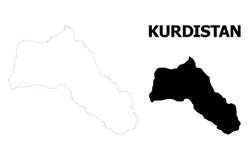 Wektor kontur Kropkująca mapa Kurdystan z podpisem royalty ilustracja Wektor kontur Kropkująca mapa Kurdystan z podpisem royalty ilustracja