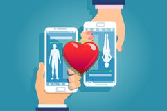 Wektor samiec i kobieta dopasowywa ich ogólnospołecznych medialnych mobilnych app profile wręcza mień smartphones ilustracja wektor Wektor samiec i kobieta dopasowywa ich ogólnospołecznych medialnych mobilnych app profile wręcza mień smartphones ilustracja wektor