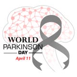 Wektorowa ilustracja sztandar dla Światowego Parkinson ` s dnia ilustracji Wektorowa ilustracja sztandar dla Światowego Parkinson ` s dnia ilustracji