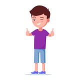Wektorowa ilustracyjna kreskówki chłopiec pokazuje aprobaty ilustracji Wektorowa ilustracyjna kreskówki chłopiec pokazuje aprobaty ilustracji