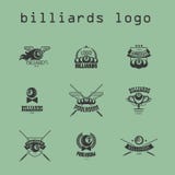 Wektorowa kolekcja bilardowy logo Zdjęcie Stock Wektorowa kolekcja bilardowy logo Zdjęcie Stock