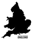 Wektorowa Płaska mapa Anglia z imieniem ilustracji Wektorowa Płaska mapa Anglia z imieniem ilustracji