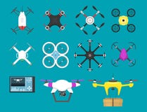 Wektorowej ilustracyjnej powietrznej pojazdu trutnia quadcopter inwigilaci radia pilot do tv komarnicy lotnicza unosi się narzędz ilustracja wektor Wektorowej ilustracyjnej powietrznej pojazdu trutnia quadcopter inwigilaci radia pilot do tv komarnicy lotnicza unosi się narzędz ilustracja wektor