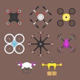 Wektorowej ilustracyjnej powietrznej pojazdu trutnia quadcopter inwigilaci radia pilot do tv komarnicy lotnicza unosi się narzędz ilustracji Wektorowej ilustracyjnej powietrznej pojazdu trutnia quadcopter inwigilaci radia pilot do tv komarnicy lotnicza unosi się narzędz ilustracji