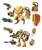 Wektorowi androidy, roboty, cyborgów humanoids ilustracji Wektorowi androidy, roboty, cyborgów humanoids ilustracji