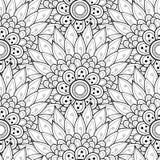 Wektorowy Bezszwowy Monochromatyczny Kwiecisty wzór royalty ilustracja Wektorowy Bezszwowy Monochromatyczny Kwiecisty wzór royalty ilustracja