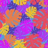 Wektorowy bezszwowy neonowy wzór palma liście i tropikalne rośliny ilustracja wektor Wektorowy bezszwowy neonowy wzór palma liście i tropikalne rośliny ilustracja wektor