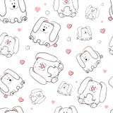Wektorowy bezszwowy wz?r z poci?gany r?cznie ?miesznymi ?licznymi grubymi zwierz?tami Sylwetki zwierz?ta na bia?ym tle Zabawy tek ilustracja wektor Wektorowy bezszwowy wz?r z poci?gany r?cznie ?miesznymi ?licznymi grubymi zwierz?tami Sylwetki zwierz?ta na bia?ym tle Zabawy tek ilustracja wektor