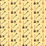 Wektorowy bezszwowy wzór z tureckimi instrumentami muzycznymi ilustracji Wektorowy bezszwowy wzór z tureckimi instrumentami muzycznymi ilustracji