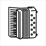Wektorowy ilustracyjny pojęcie fletowego akordeonu muzyczny instrument Czerń na białym tle ilustracja wektor Wektorowy ilustracyjny pojęcie fletowego akordeonu muzyczny instrument Czerń na białym tle ilustracja wektor