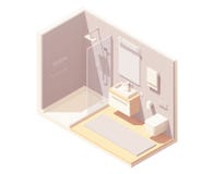 Wektorowy isometric mały łazienki wnętrze ilustracji Wektorowy isometric mały łazienki wnętrze ilustracji