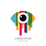 Wektorowy kolorowy abstrakcjonistyczny oko logo, znak, emblemata projekta element Projekta pojęcie dla okulistycznego, szkła robi ilustracja wektor Wektorowy kolorowy abstrakcjonistyczny oko logo, znak, emblemata projekta element Projekta pojęcie dla okulistycznego, szkła robi ilustracja wektor