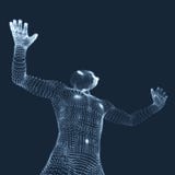 Wektorowy mężczyzna z ręką do przerwy Ludzki seans przerwy gest 3D model mężczyzna ilustracji Wektorowy mężczyzna z ręką do przerwy Ludzki seans przerwy gest 3D model mężczyzna ilustracji