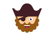 Wektorowy pirat na białym tle royalty ilustracja Wektorowy pirat na białym tle royalty ilustracja