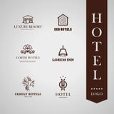 Wektorowy ustawiający hotelu i kurortu loga projekt royalty ilustracja Wektorowy ustawiający hotelu i kurortu loga projekt royalty ilustracja