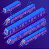Wektoru 3d isometric fiołkowy tramwaj, tramwaj, metro ilustracja wektor Wektoru 3d isometric fiołkowy tramwaj, tramwaj, metro ilustracja wektor