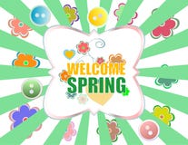 Welcome Spring Words On Holiday Card Stock Images