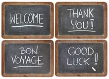 Welcome, thank you,, good luck Royalty Free Stock Images Welcome, thank you,, good luck Royalty Free Stock Images