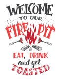 Welcome to our fire pit poster royalty free illustration Welcome to our fire pit poster royalty free illustration