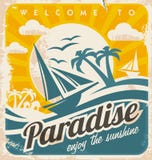 Welcome to tropical paradise vintage poster design