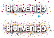 Bienvenida calligraphy spanish translation Vector Image