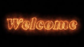 Welcome Word Hot Animated Burning Realistic Fire Flame Loop. Stock Footage  - Video of design, background: 157275616