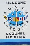 Welkom Teken aan Cozumel Mexico Stock Afbeeldingen Welkom Teken aan Cozumel Mexico Stock Afbeeldingen