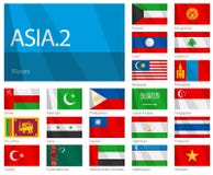Wellenartig bewegende Markierungsfahnen der asiatischen Länder - Teil 2 Stockfoto Wellenartig bewegende Markierungsfahnen der asiatischen Länder - Teil 2 Stockfoto