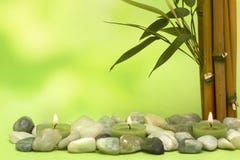 Wellness motive with bamboo and candles Royalty Free Stock Photography Wellness motive with bamboo and candles Royalty Free Stock Photography