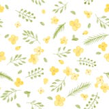 Wenig nettes nahtloses Muster der Aquarell-Blumen und des Blattes vektor abbildung Wenig nettes nahtloses Muster der Aquarell-Blumen und des Blattes vektor abbildung