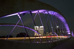 West 7th street bridge in Fort Worth night stock photos West 7th street bridge in Fort Worth night stock photos