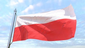 Wevende vlag van het land Polen stock fotografie Wevende vlag van het land Polen stock fotografie