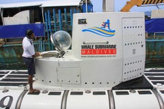 Whale submarine in the port of Male. stock images Whale submarine in the port of Male. stock images