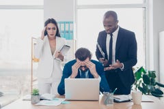 What a shit, oh no! Three shocked, depressed, professional agent royalty free stock photography What a shit, oh no! Three shocked, depressed, professional agent royalty free stock photography