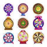 Wheel of fortune casino roulette vector icons royalty free illustration Wheel of fortune casino roulette vector icons royalty free illustration