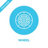 Wheel icon vector. Thin line wheel outline icon vector illustration.wheel symbol for use on web and mobile apps, logo, print media royalty free illustration Wheel icon vector. Thin line wheel outline icon vector illustration.wheel symbol for use on web and mobile apps, logo, print media royalty free illustration